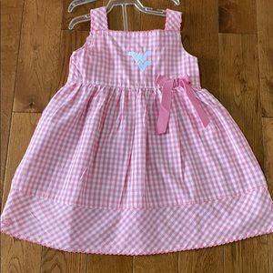 WVU pink gingham dress. 3T